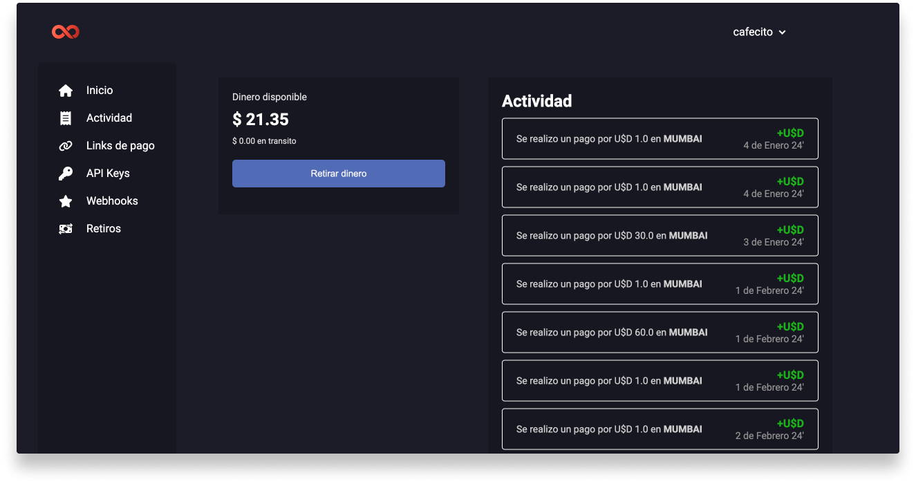 Pantalla de pago de amplify